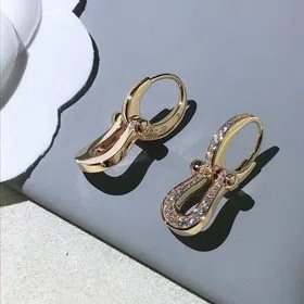 Feidan diamond horseshoe earrings-3544  