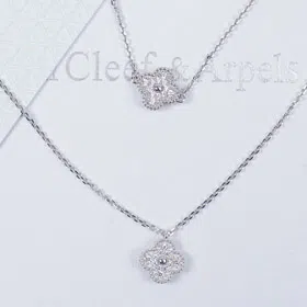 Van Cleef & Arpels full diamond four-leaf clover necklace bracelet-3696  