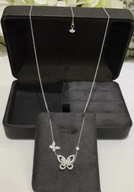 Graff Duet Diamond Two Butterfly Full Diamond Necklace-3775  