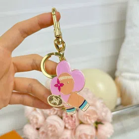 Louis Vuitton LV metal engraved brand mascot racket bag decoration keychain-4004  