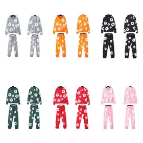Denim Tears Kapok Foam Print American-Style Hooded Suit-4555  