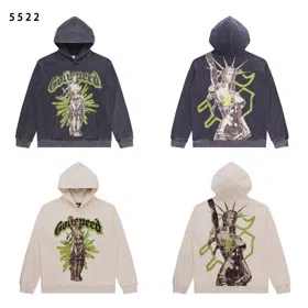 Godspeed Rock Street Retro Washed Distressed Printed Terry Hoodie-4574  